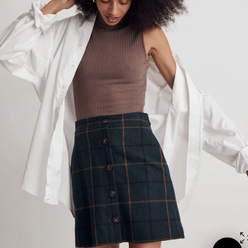 Madewell Wool Button Front Mini Skirt 2